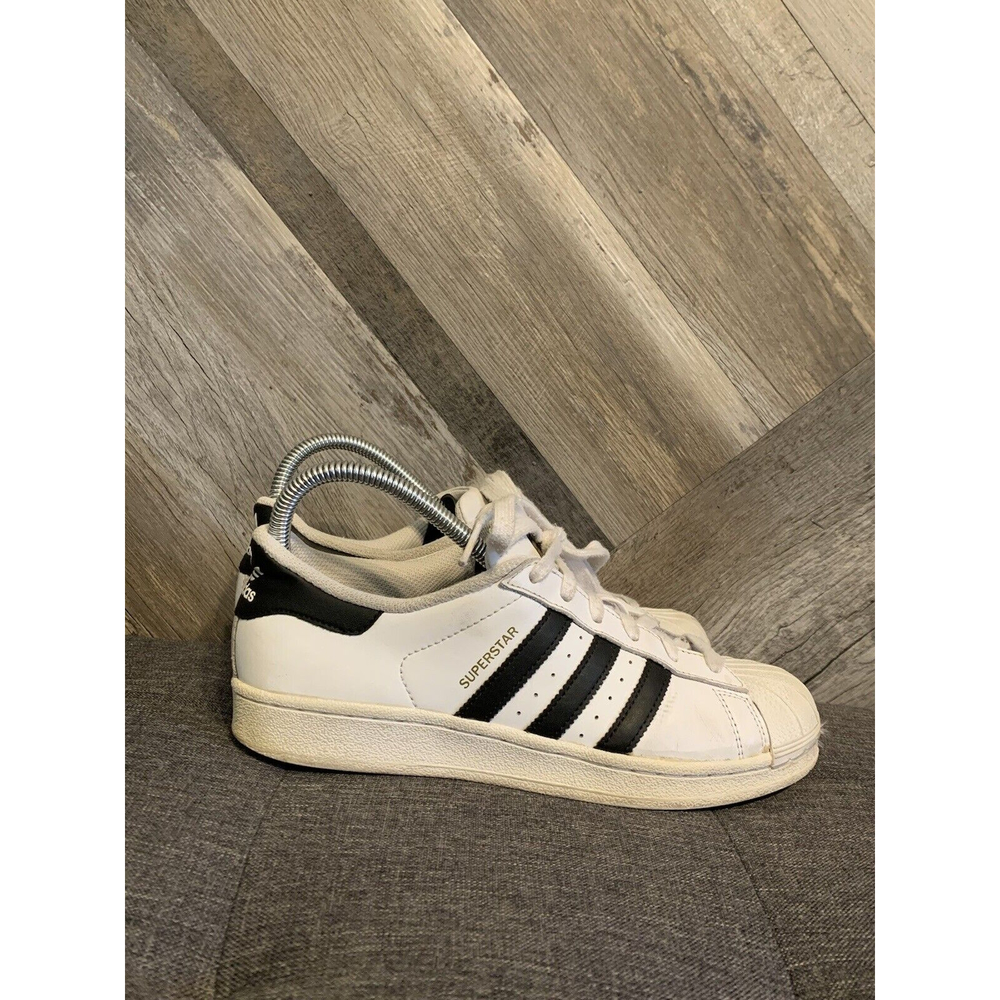 Adidas Superstar Mens Size 6 White/Black Leather Running Sneaker Shoes C77154